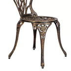Outdoor 3-Piece Cast Aluminum Tulip Bistro Set