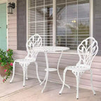 Outdoor 3-Piece Cast Aluminum Tulip Bistro Set