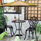 Outdoor 3-Piece Cast Aluminum Tulip Bistro Set