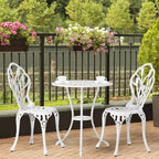 Outdoor 3-Piece Cast Aluminum Tulip Bistro Set