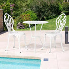 Outdoor 3-Piece Cast Aluminum Tulip Bistro Set
