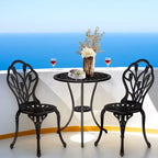 Outdoor 3-Piece Cast Aluminum Tulip Bistro Set