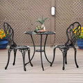 Outdoor 3-Piece Cast Aluminum Tulip Bistro Set