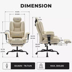 Office Chair PU Leather Computer Chair with Lumbar Support and High Backrest, Ergonomic Desk Chair with Liftable Headrest