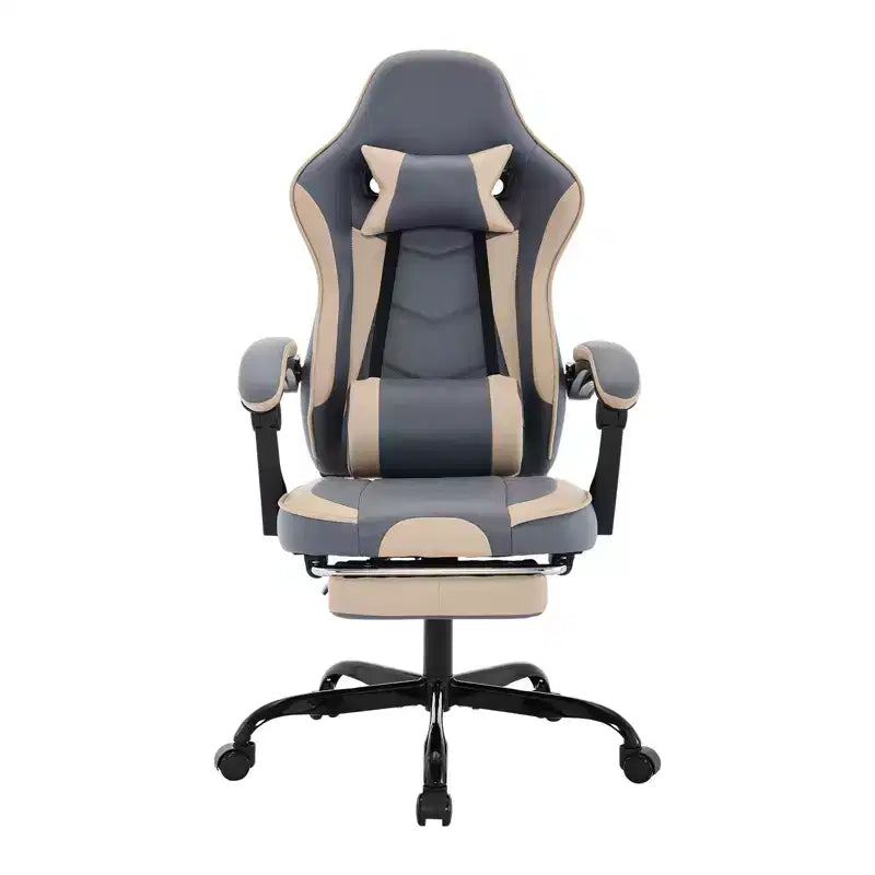 Gaming Chair, Ergonomic Computer Chair with Footrest and Massage Lumbar Support, Height Adjustable Swivel Video Game Chair