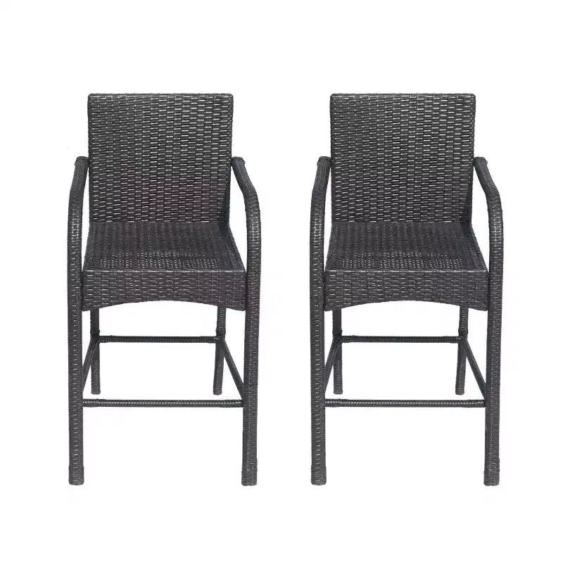 Christopher Knight Home Cascada Outdoor Wicker 30 Inch Barstools (Set of 2)