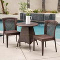 Christopher Knight Home Candice 3 Piece Patio Bistro Dining Furniture Set with Stackable Chairs