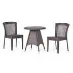 Christopher Knight Home Candice 3 Piece Patio Bistro Dining Furniture Set with Stackable Chairs