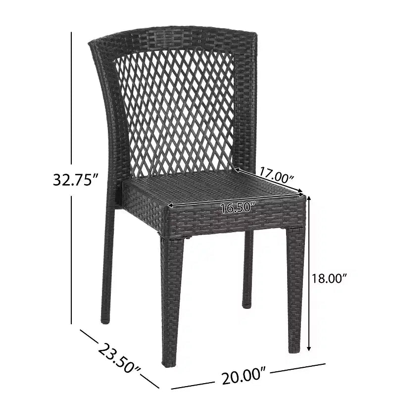 Christopher Knight Home Candice 3 Piece Patio Bistro Dining Furniture Set with Stackable Chairs