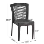 Christopher Knight Home Candice 3 Piece Patio Bistro Dining Furniture Set with Stackable Chairs