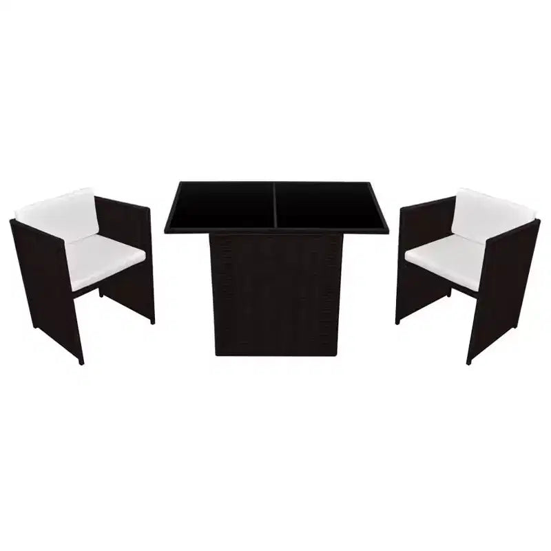 vidaXL Garden Dining Set Brown, Cream white