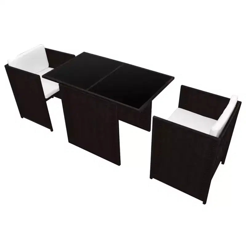 vidaXL Garden Dining Set Brown, Cream white