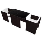 vidaXL Garden Dining Set Brown, Cream white