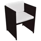 vidaXL Garden Dining Set Brown, Cream white