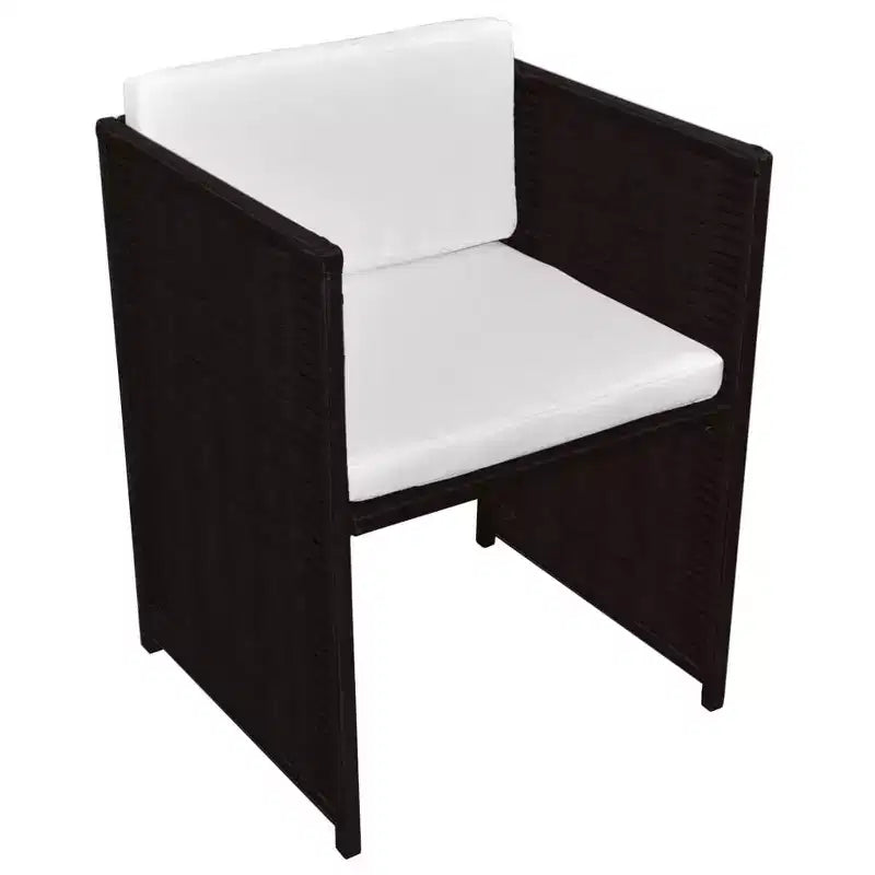vidaXL Garden Dining Set Brown, Cream white
