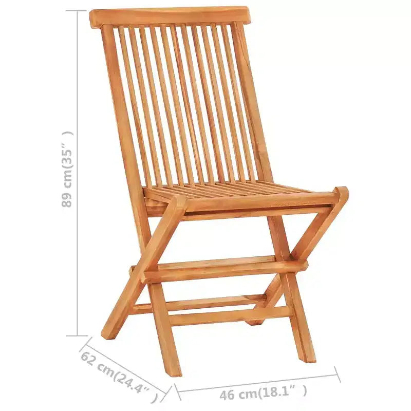 vidaXL 3 Piece Folding Bistro Set Solid Teak Wood