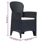 vidaXL Bistro Set Set of 2 Anthracite Plastic with rattan look Standard
