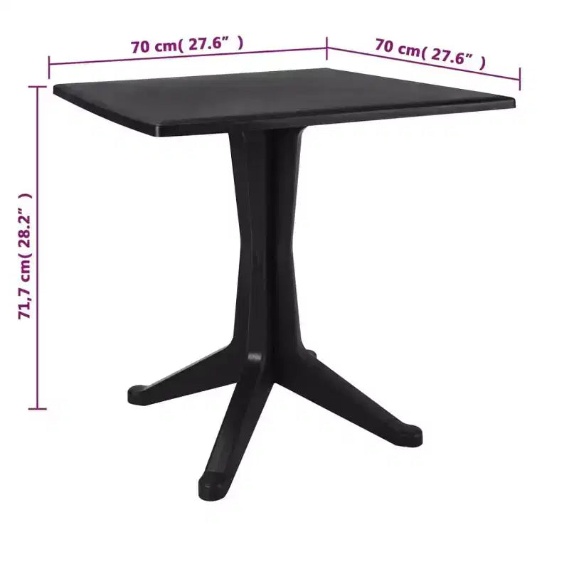 vidaXL Bistro Set Set of 2 Anthracite Plastic with rattan look Standard