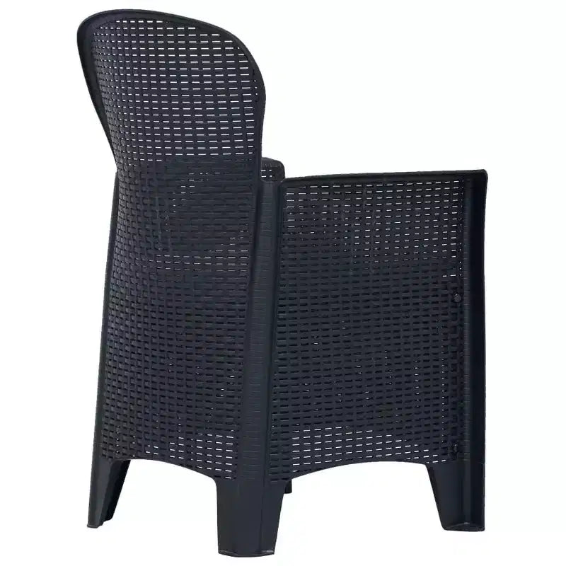 vidaXL Bistro Set Set of 2 Anthracite Plastic with rattan look Standard