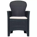 vidaXL Bistro Set Set of 2 Anthracite Plastic with rattan look Standard