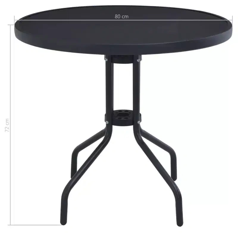 vidaXL Garden Furniture Set Black Aluminum and Textilene 5 Piece Set