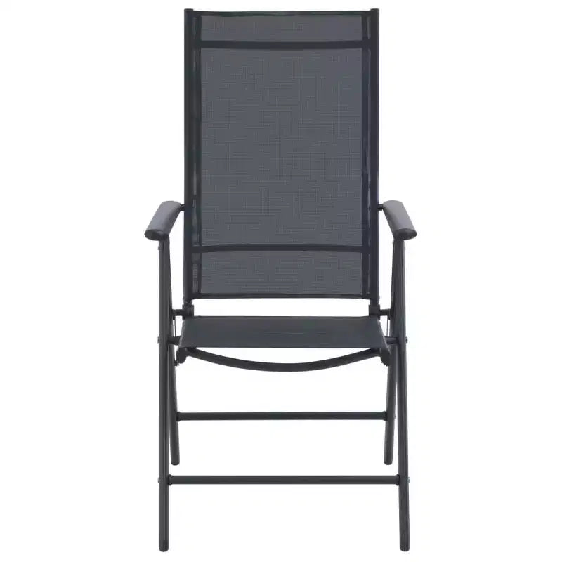 vidaXL Garden Furniture Set Black Aluminum and Textilene 5 Piece Set