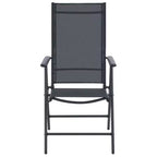 vidaXL Garden Furniture Set Black Aluminum and Textilene 5 Piece Set