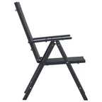 vidaXL Garden Furniture Set Black Aluminum and Textilene 5 Piece Set