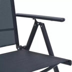 vidaXL Garden Furniture Set Black Aluminum and Textilene 5 Piece Set