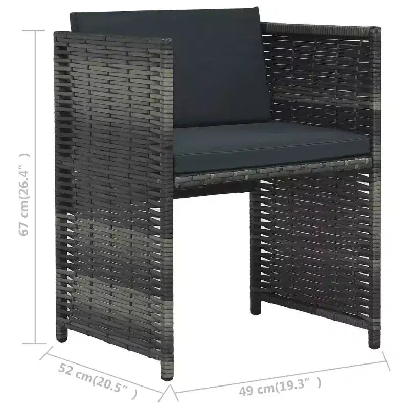 vidaXL Garden Dining Set Grey and anthracite