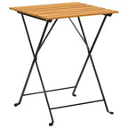 vidaXL Bistro Table And Chair Brown and Black Solid Acacia Wood Medium
