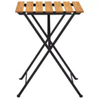 vidaXL Bistro Table And Chair Brown and Black Solid Acacia Wood Medium
