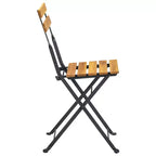 vidaXL Bistro Table And Chair Brown and Black Solid Acacia Wood Medium