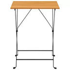 vidaXL Bistro Table And Chair Brown and Black Solid Acacia Wood Medium
