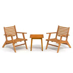 vidaXL 3-Piece Outdoor Bistro Set - Solid Acacia Wood Patio Furniture - Classic Slatted Design Chairs with Square Table - Brown Garden Lounge Set