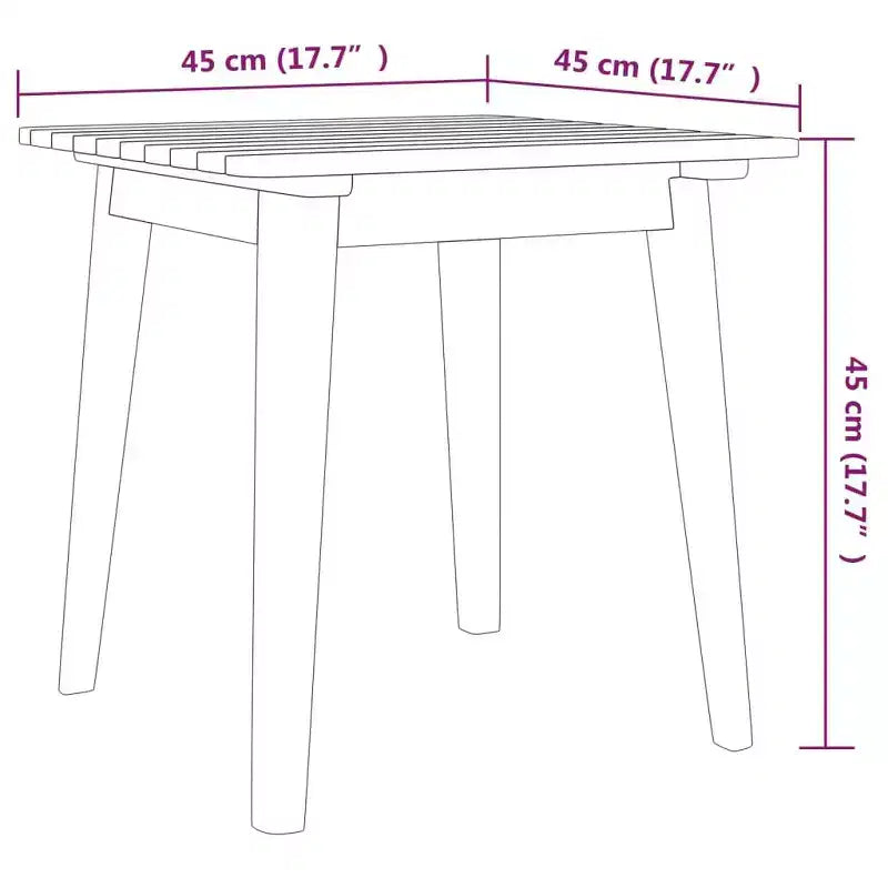 vidaXL 3-Piece Outdoor Bistro Set - Solid Acacia Wood Patio Furniture - Classic Slatted Design Chairs with Square Table - Brown Garden Lounge Set
