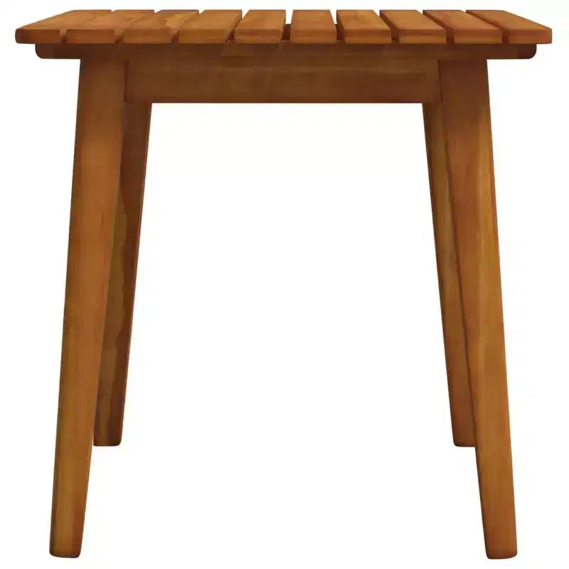 vidaXL 3-Piece Outdoor Bistro Set - Solid Acacia Wood Patio Furniture - Classic Slatted Design Chairs with Square Table - Brown Garden Lounge Set