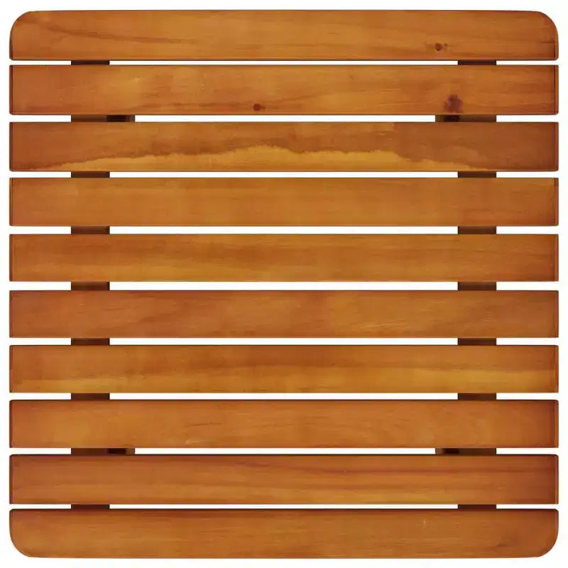vidaXL 3-Piece Outdoor Bistro Set - Solid Acacia Wood Patio Furniture - Classic Slatted Design Chairs with Square Table - Brown Garden Lounge Set