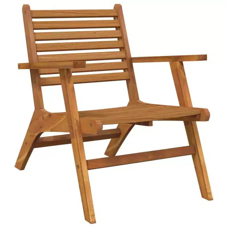 vidaXL 3-Piece Outdoor Bistro Set - Solid Acacia Wood Patio Furniture - Classic Slatted Design Chairs with Square Table - Brown Garden Lounge Set