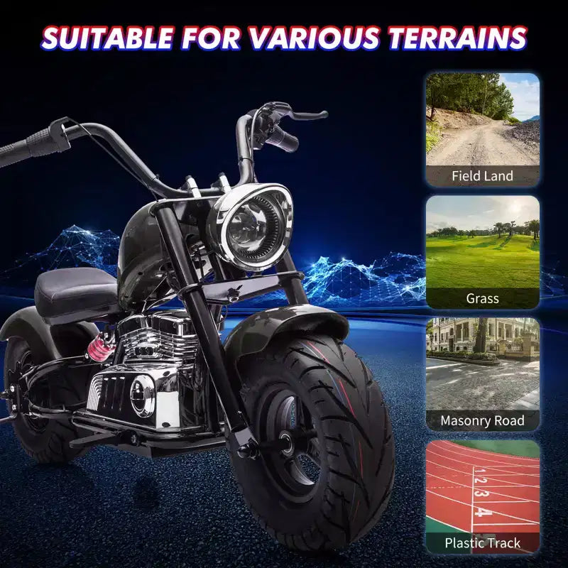 36V Ride On Off-Road Motorcycle, Electric Dirt Bike for Teens,350W Brushless Motor,16.5mph with Music,Spring Suspension,Led Light
