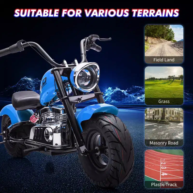 36V Ride On Off-Road Motorcycle, Electric Dirt Bike for Teens,350W Brushless Motor,16.5mph with Music,Spring Suspension,Led Light
