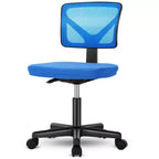 Armless Mesh Office Chair with Adjustable Height and Lumbar Support, Swivel Rolling Computer Desk Chair for Small Spaces