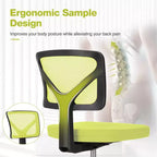 Armless Mesh Office Chair with Adjustable Height and Lumbar Support, Swivel Rolling Computer Desk Chair for Small Spaces