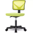 Armless Mesh Office Chair with Adjustable Height and Lumbar Support, Swivel Rolling Computer Desk Chair for Small Spaces