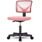 Armless Mesh Office Chair with Adjustable Height and Lumbar Support, Swivel Rolling Computer Desk Chair for Small Spaces