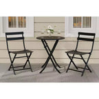 3-Piece Patio Bistro Set Folding Bistro Table and 2 Chairs Outdoor Furniture Sets with Premium Frame Space Saving Weather Resistant for Bistro Balcony