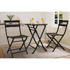 3-Piece Patio Bistro Set Folding Bistro Table and 2 Chairs Outdoor Furniture Sets with Premium Frame Space Saving Weather Resistant for Bistro Balcony