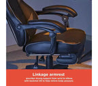 RadioShack Gaming Chair Black And Gray, Ergonomic Racing-Style Chair With Adjustable Height, Footrest, Lumbar Support, And Comfortable Padding