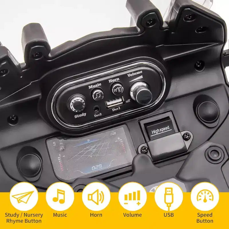 12V 7AH Ride On Motorcycle, Licensed BMW Kids Motorcycle, High/Low Speed, EVA Tire, LED Headlights, for Boys and Girls
