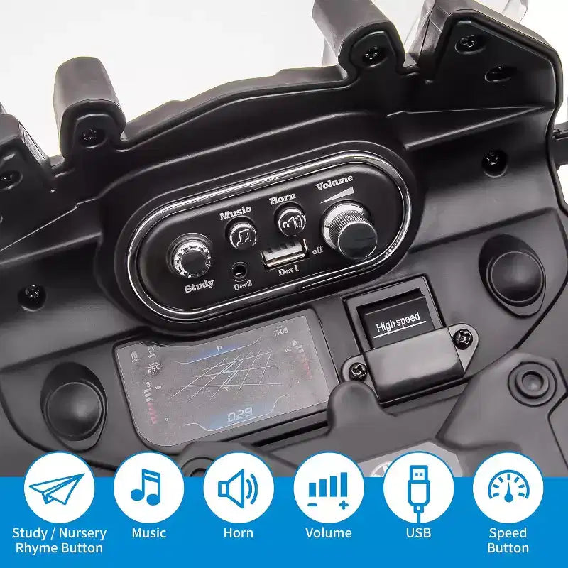 12V 7AH Ride On Motorcycle, Licensed BMW Kids Motorcycle, High/Low Speed, EVA Tire, LED Headlights, for Boys and Girls